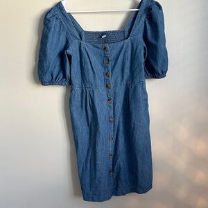 Old Navy Blue Jean Button-Down Mini Maternity Dress